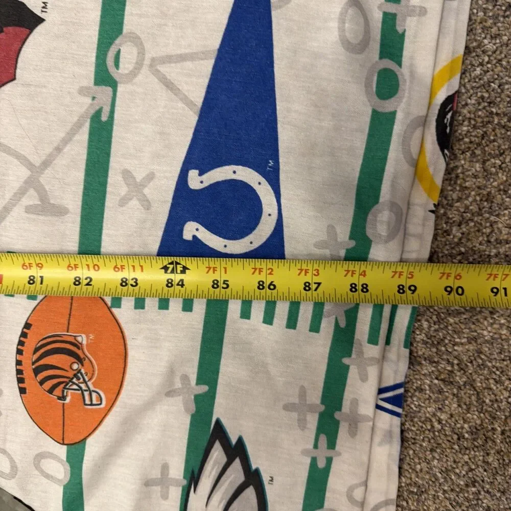 VTG 1996 NFL The Bibb Official Teams Logo Twin Flat Sheet Yard Lines Pennant USA